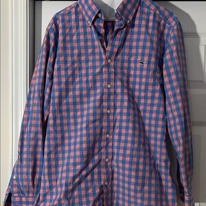 Vineyard Vines Pink and Blue Plaid Shirt